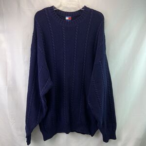 Vintage Tommy Hilfiger Cable Knit Sweater Cotton Oversized Grandpa Size Large